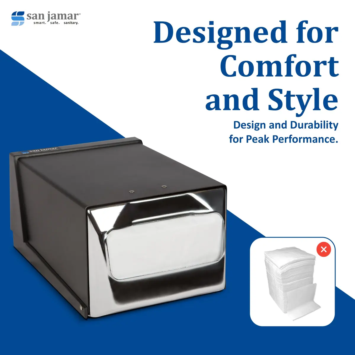 San Jamar Countertop Napkin Dispenser Black | Modern Style, Alloy Steel, 300 Napkin Capacity - view 7
