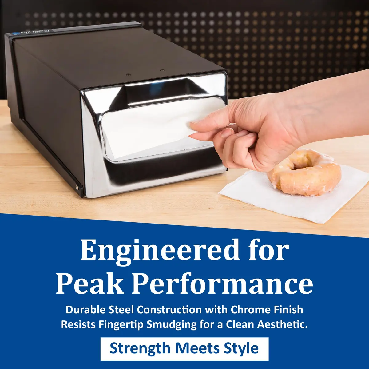 San Jamar Countertop Napkin Dispenser Black | Modern Style, Alloy Steel, 300 Napkin Capacity - view 4