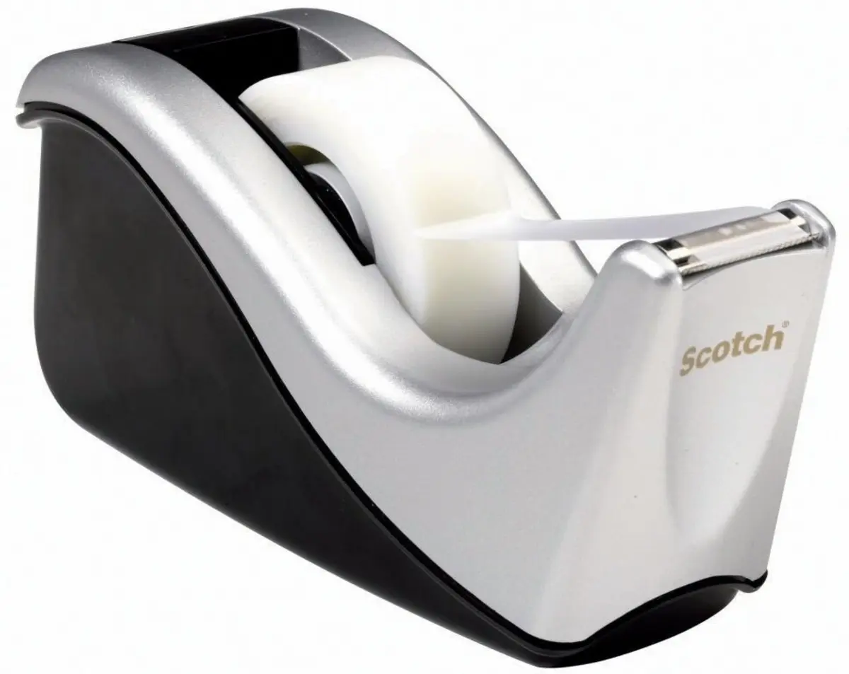 Scotch Desktop Tape Dispenser, Silvertech Two-Tone | Office & School Supplies - main product image