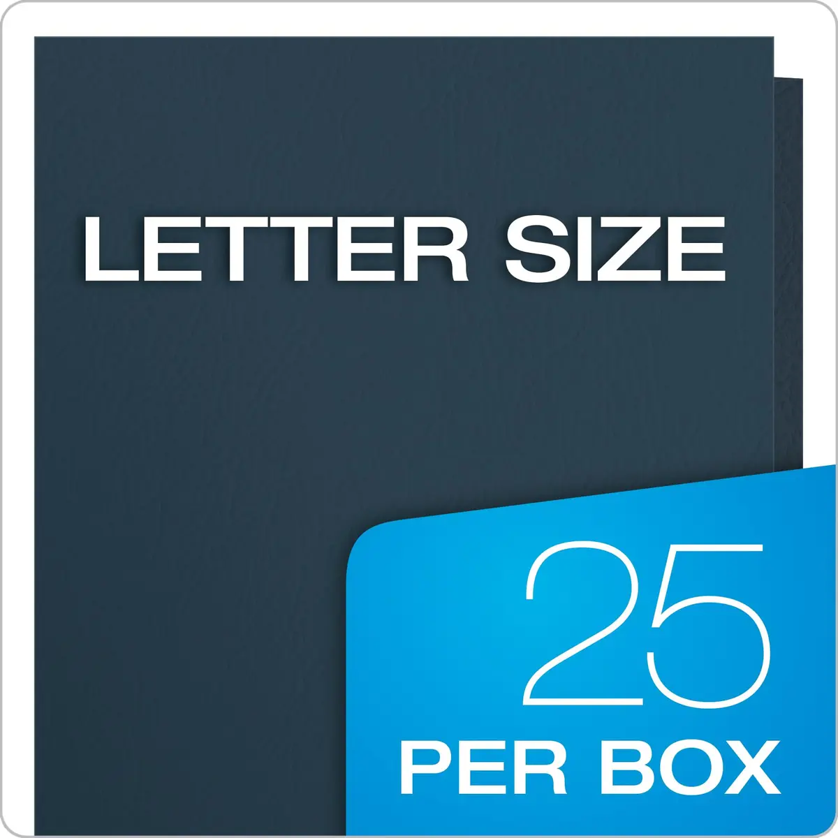 Oxford Twin-Pocket Folder, Textured Paper, Letter Size, Dark Blue | Holds 100 Sheets, Box of 25 - view 6