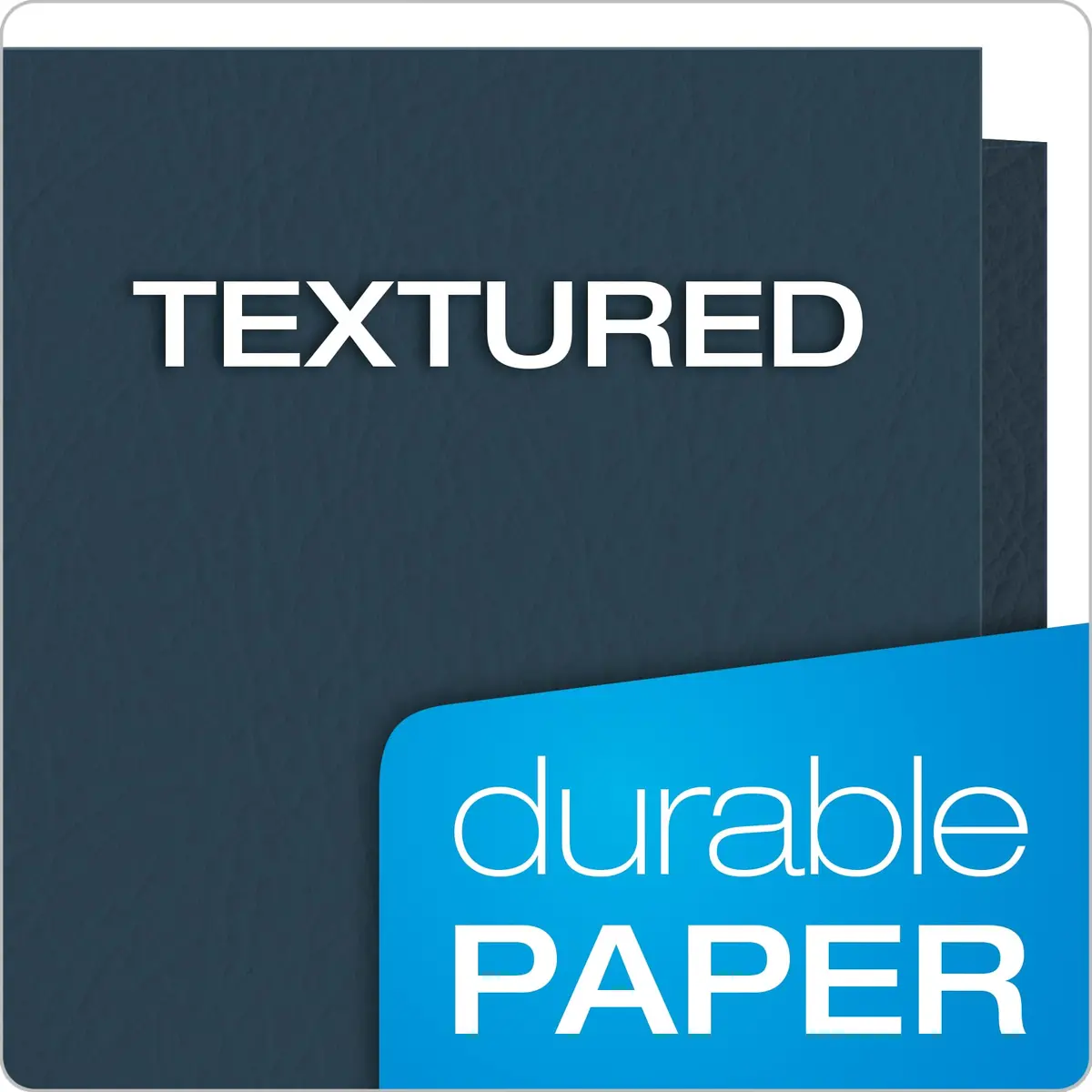 Oxford Twin-Pocket Folder, Textured Paper, Letter Size, Dark Blue | Holds 100 Sheets, Box of 25 - view 4