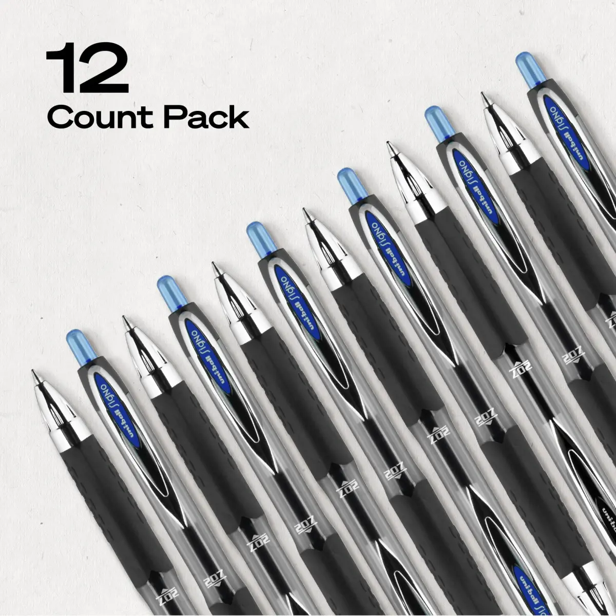 uni-ball 207 Gel Pens Blue Ink 0.7mm Medium Point Retractable 12 Count | Smooth Writing, Fraud-Resistant, uni Super Ink™ - view 8