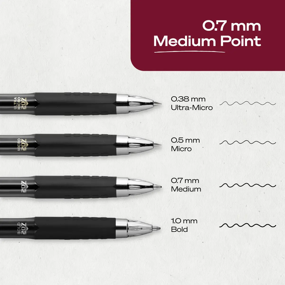 Uni-Ball 207 Retractable Gel Pens Black Ink 0.7mm Medium Point 4 Count | Smooth Writing for Students & Office - view 5