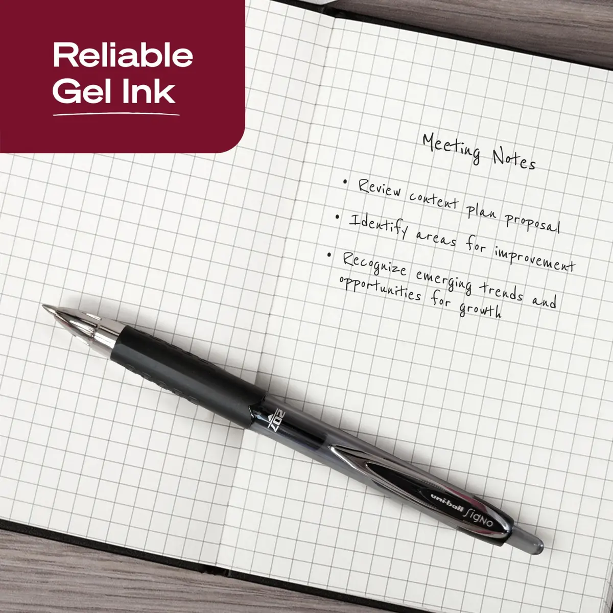 Uni-Ball 207 Retractable Gel Pens Black Ink 0.7mm Medium Point 4 Count | Smooth Writing for Students & Office - view 3
