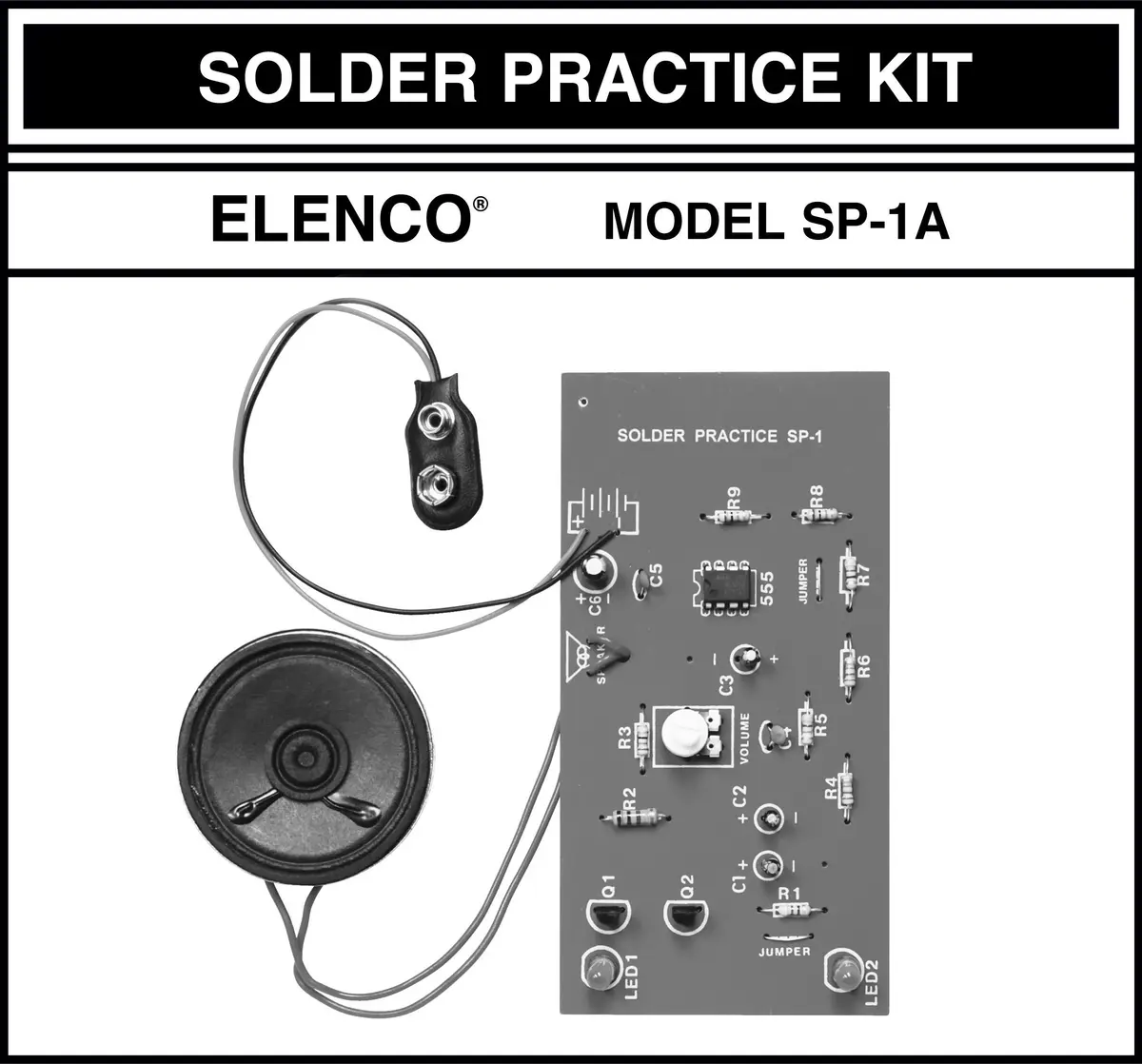 Elenco Practical Soldering Project Kit | Build a Two Tone European Siren, Learn Multivibrator Circuits, US Made - view 2