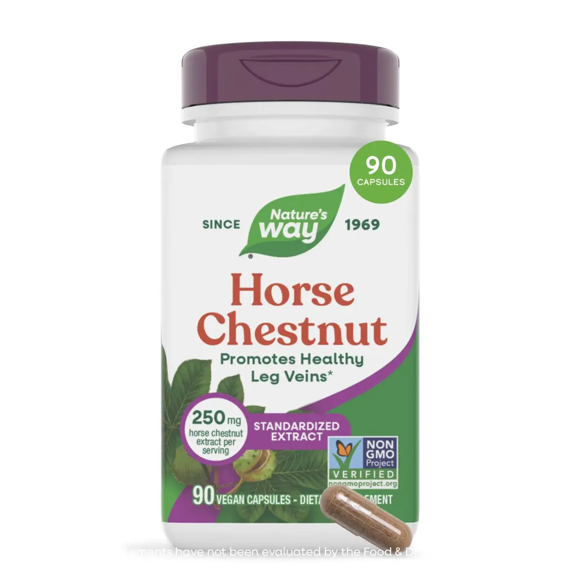 Nature's Way Horse Chestnut Extract 90 Capsules | Supports Healthy Leg Veins & Circulation - main product image