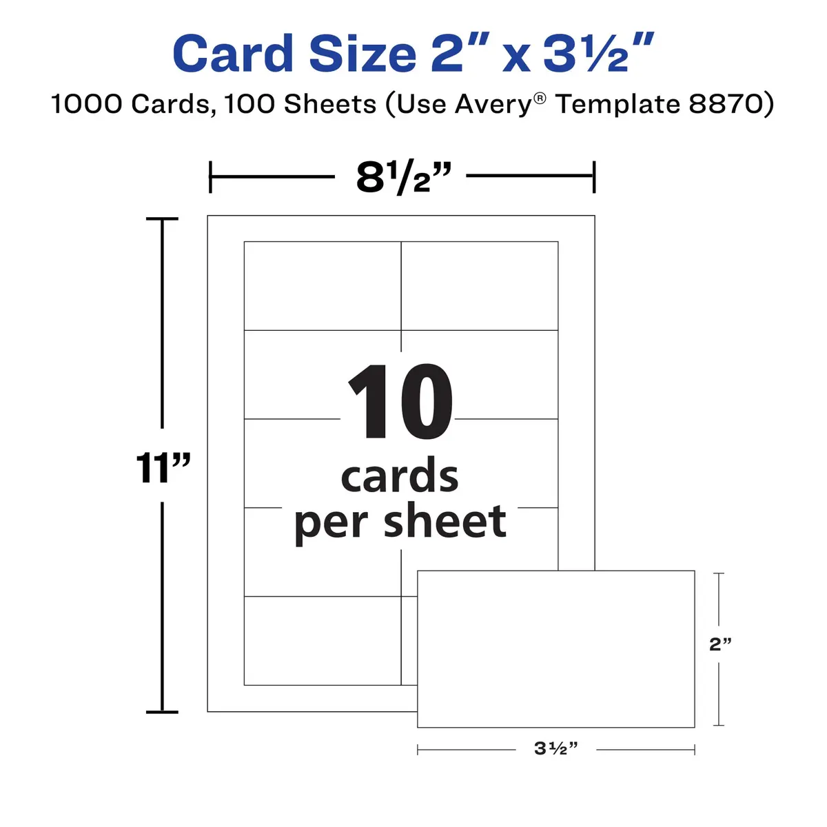 Avery Clean Edge Printable Business Cards 1000 Cards | 2" x 3.5" White Inkjet Cards - view 9