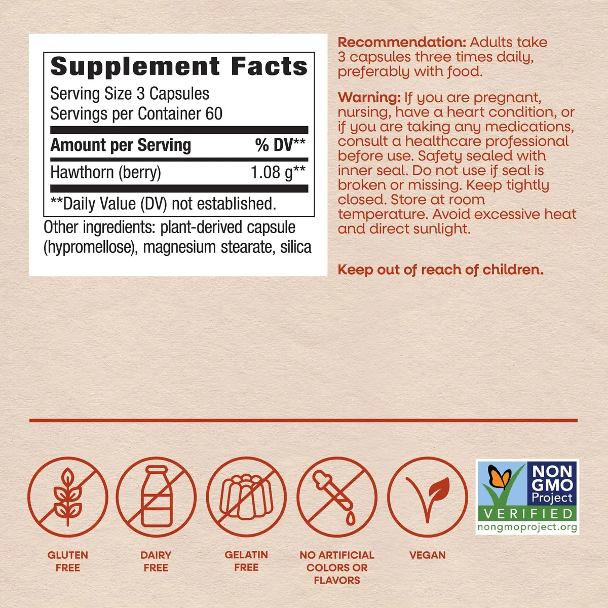 Nature's Way Hawthorn Berries 180 Count | Heart Support Capsules, Vegan & Gluten-Free - view 6