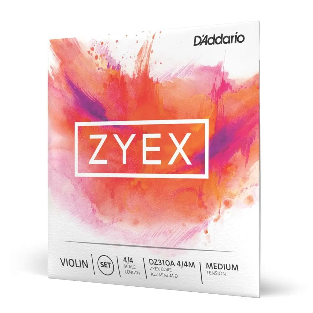 D'Addario Zyex Violin String Set with Aluminum D, 4/4 Scale, Medium Tension | Warm Rich Tone - main product image