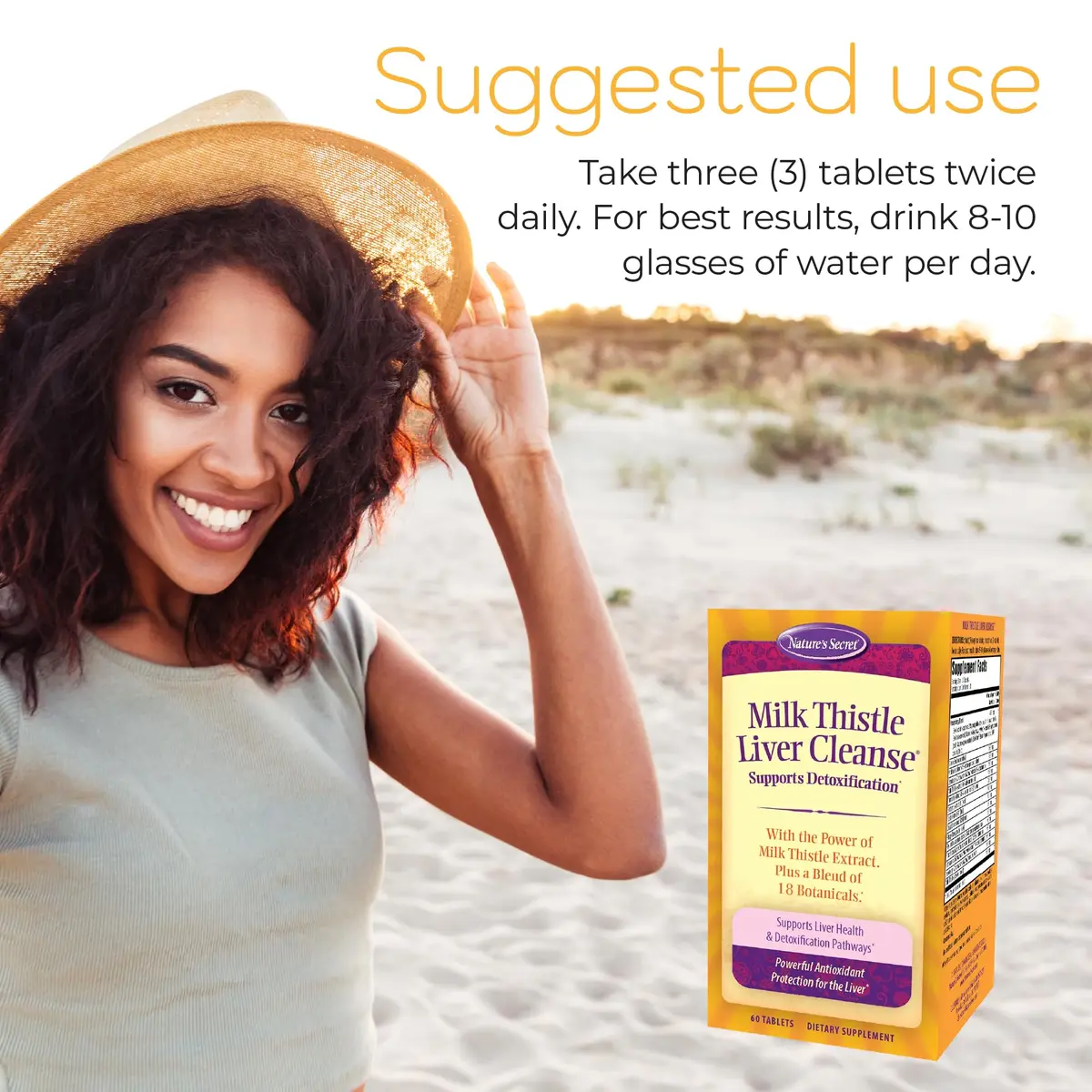 Nature's Secret Milk Thistle Liver Cleanse & Liver Support | Supports Detox & Liver Function in 60 Tablets - view 3
