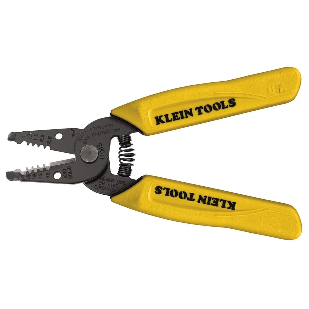 Klein Tools 11048 Dual Wire Stripper Cutter 10-14 AWG Solid Wire | Strips Two Wires Simultaneously - main product image
