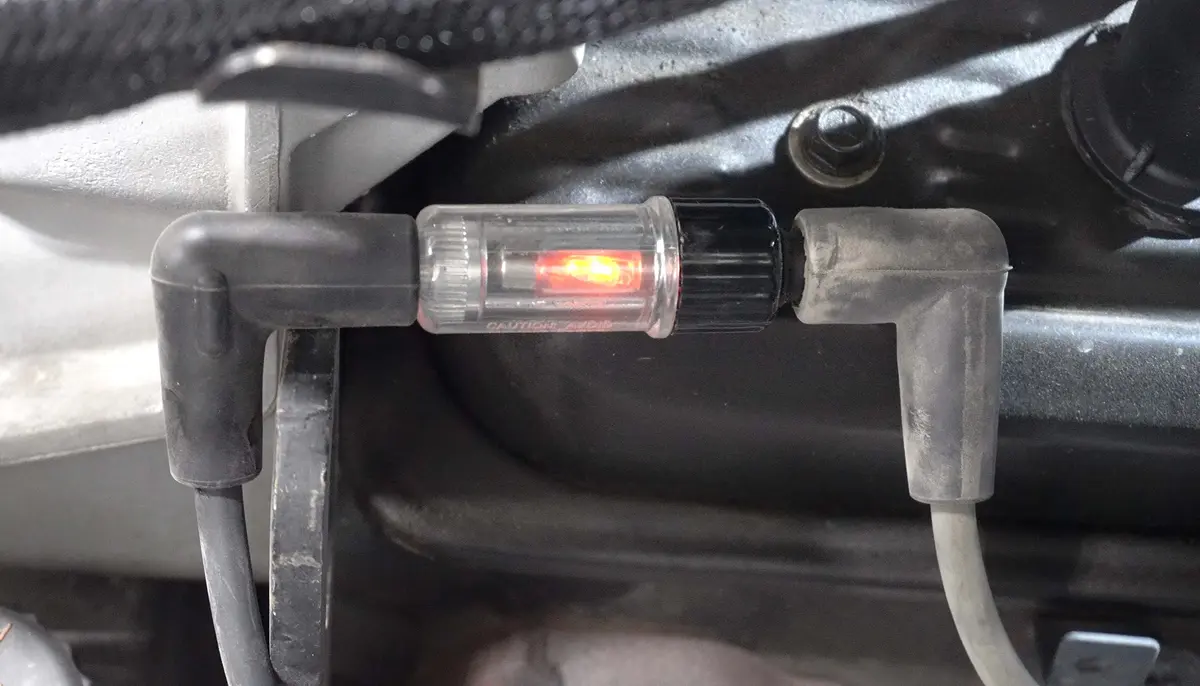 Lisle Inline Spark Tester Double Ended with Straight & 90 Degree Boot | Visual Ignition Check Device - view 2