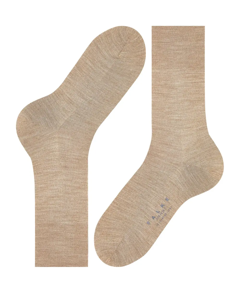 FALKE Men’s Airport Crew Socks, Merino Wool Cotton, Brown, Size 8-9 | Classic Formal & Trendy Work Socks - view 5