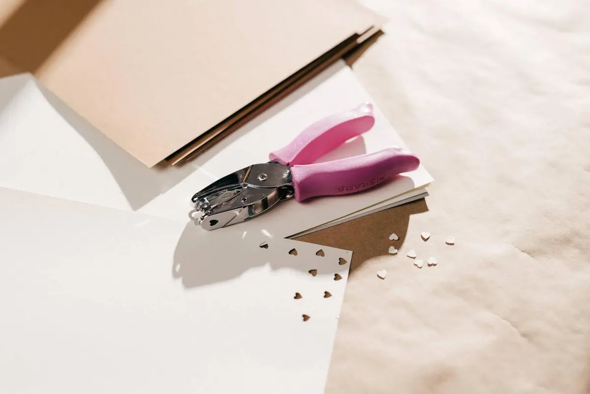 Fiskars 1/4" Heart Shape Paper Hole Punch Pink | Crafts & Cardstock Puncher - view 5