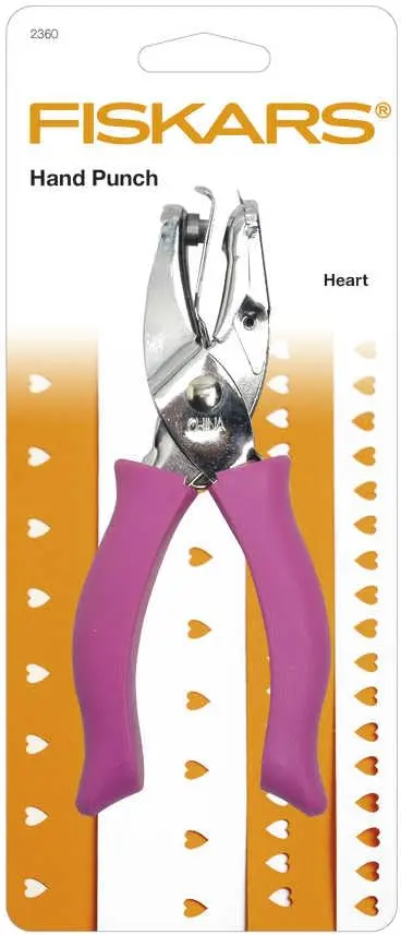 Fiskars 1/4" Heart Shape Paper Hole Punch Pink | Crafts & Cardstock Puncher - view 7