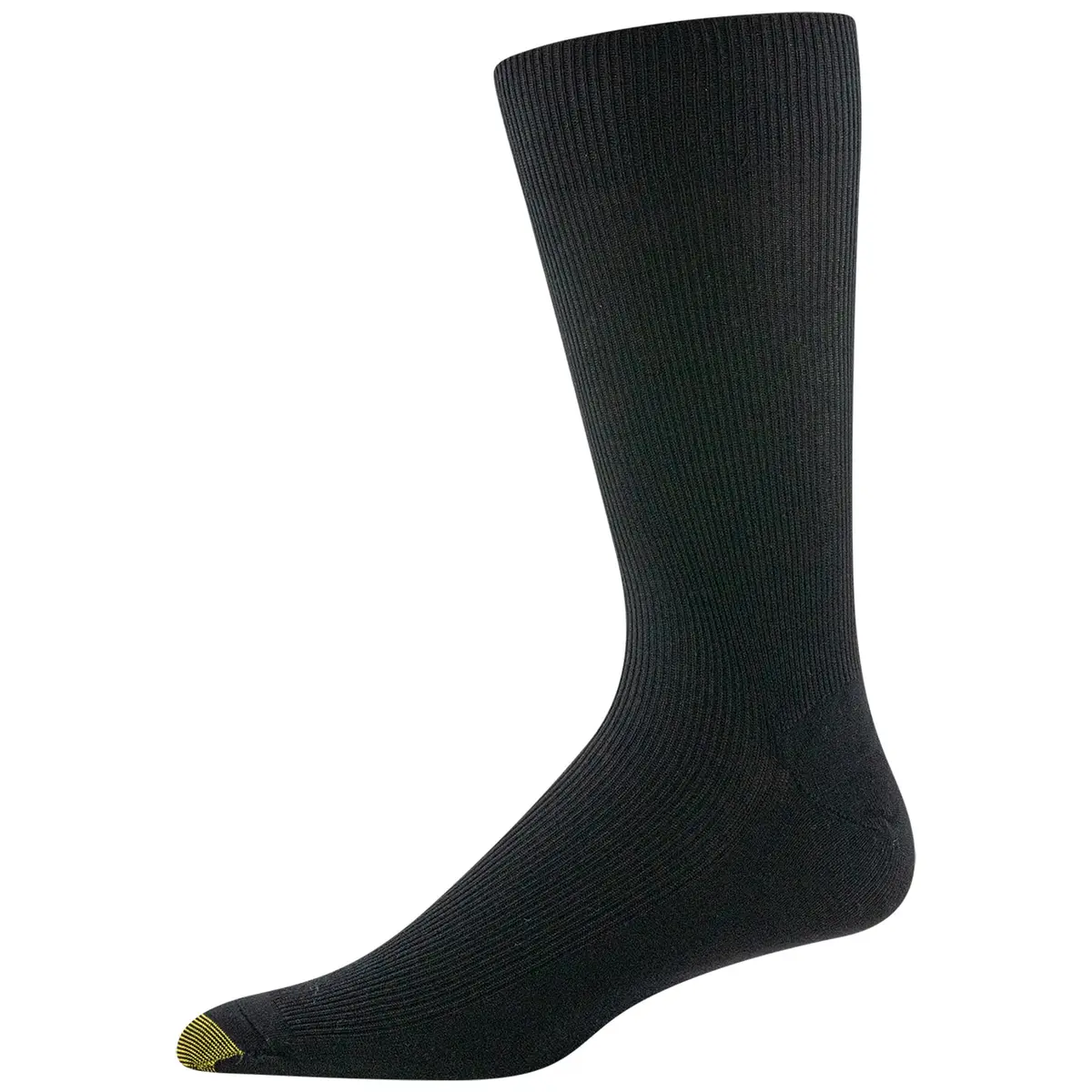 GOLDTOE Men's Metropolitan Crew Dress Socks, 3-Pairs, Black 2 | Reinforced Heel & Toe, Moisture-Wicking (70-120 chars) - view 3