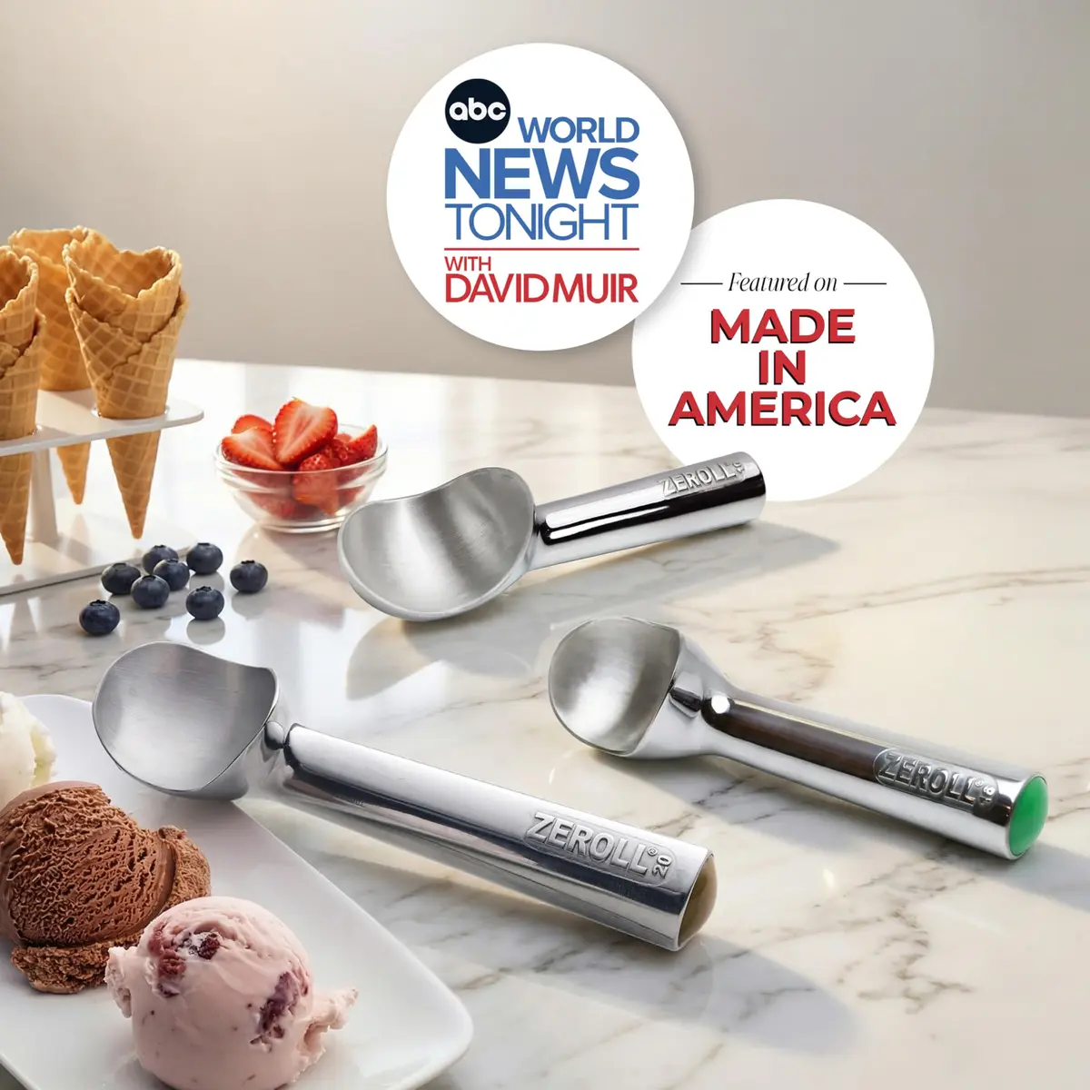 Zeroll Food Scoop 2 oz Silver | Unique Aluminum Handle for Effortless Scooping - view 3