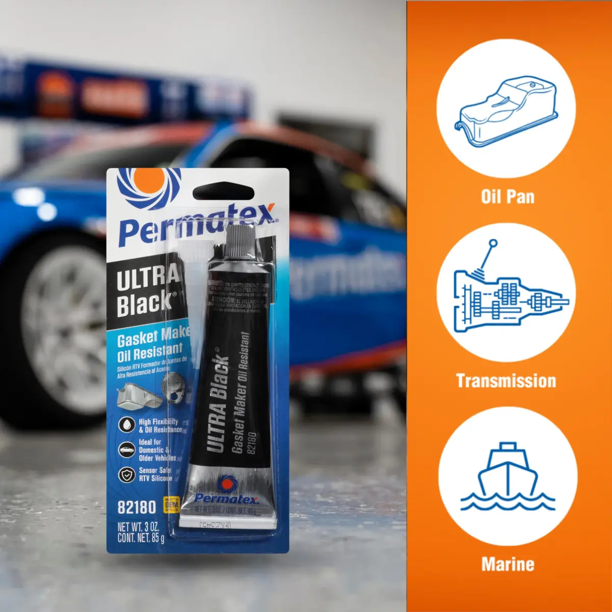 Permatex 82180 Ultra Black Maximum Oil Resistance RTV Silicone Gasket Maker, Sensor Safe and Non-Corrosive, for High Flex and Oil Resistant Applications 3 oz - view 4