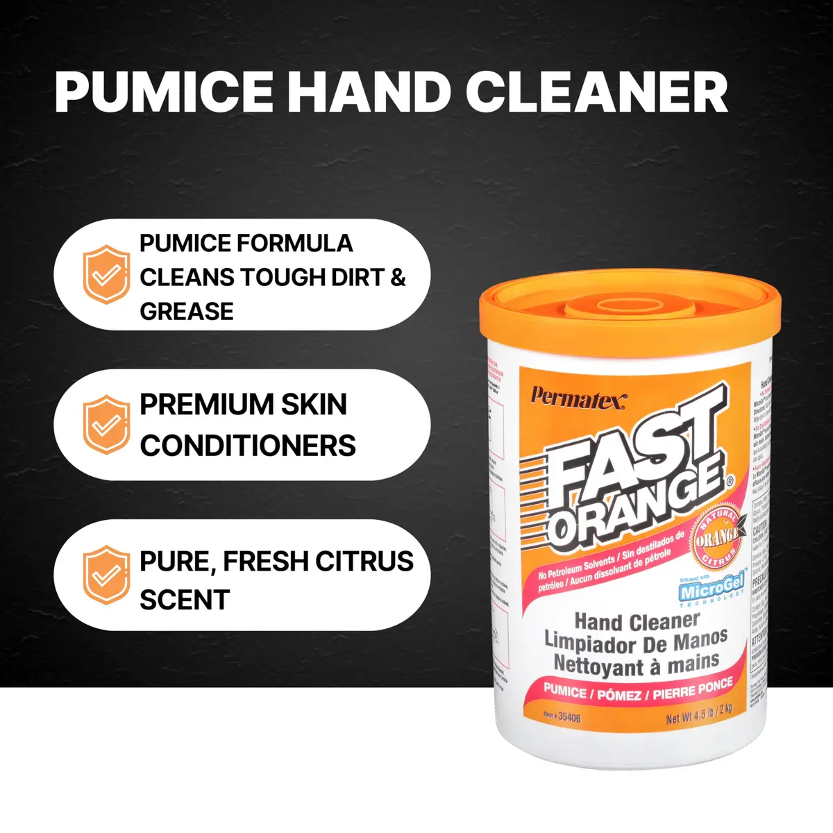 Fast Orange Pumice Cream Hand Cleaner 4.5 lbs | Deep Cleaning for Working Hands - view 2
