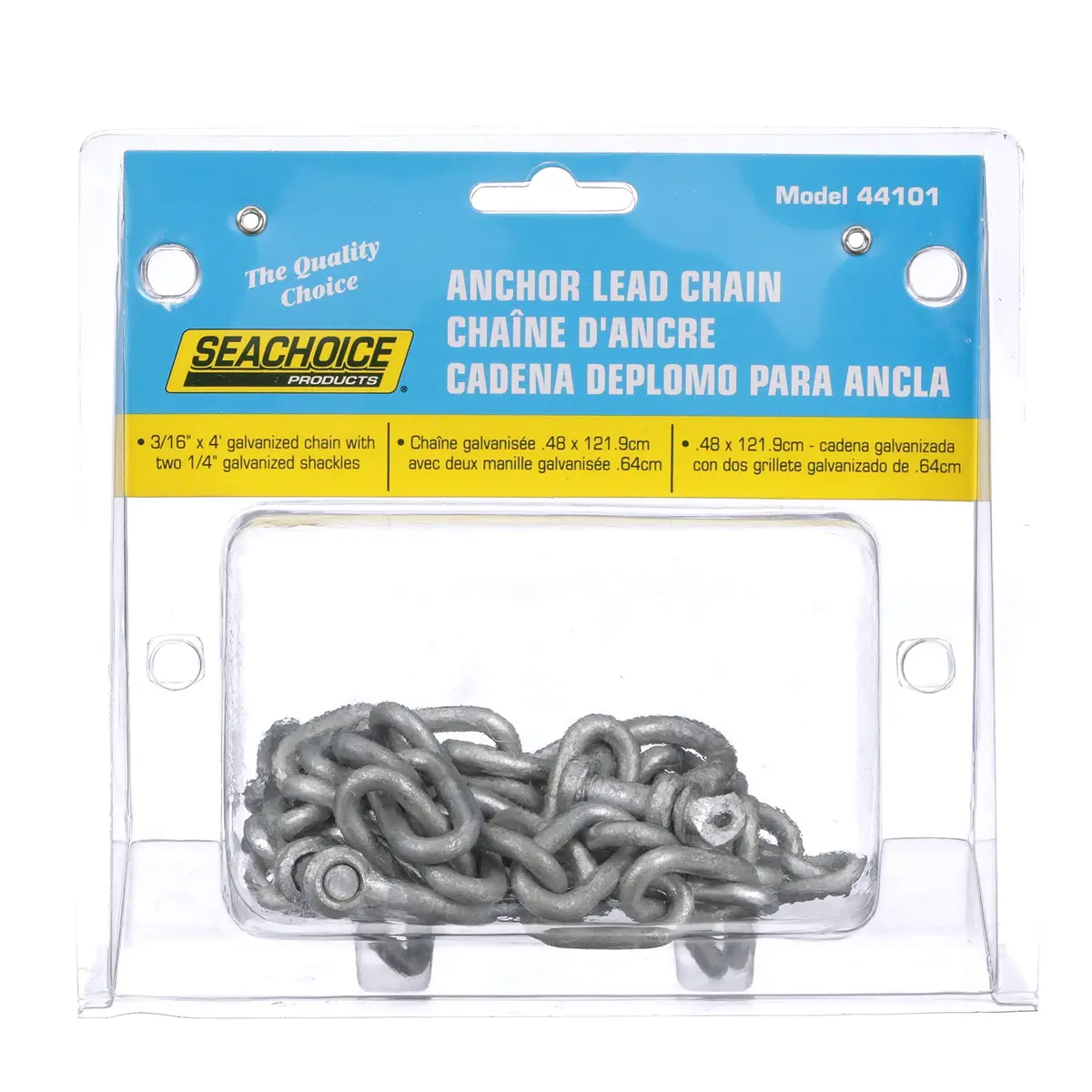 SEACHOICE Galvanized Anchor Lead Chain 3/16 In. X 4 Ft. | Grade 30 Chain for Anchoring - view 7