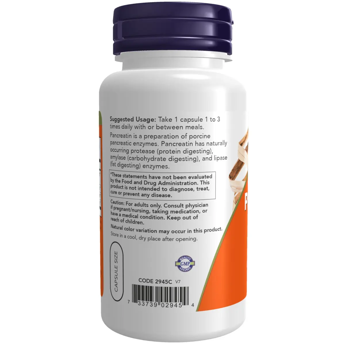 Now Foods Pancreatin 2000mg Capsules | Digestive Support for Adults in India - view 3