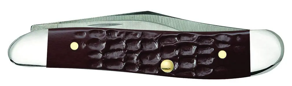 Case Pocket Knife Brown Synthetic Jigged Peanut | 2 7/8 Inches, Full Stainless Steel Blades - view 4