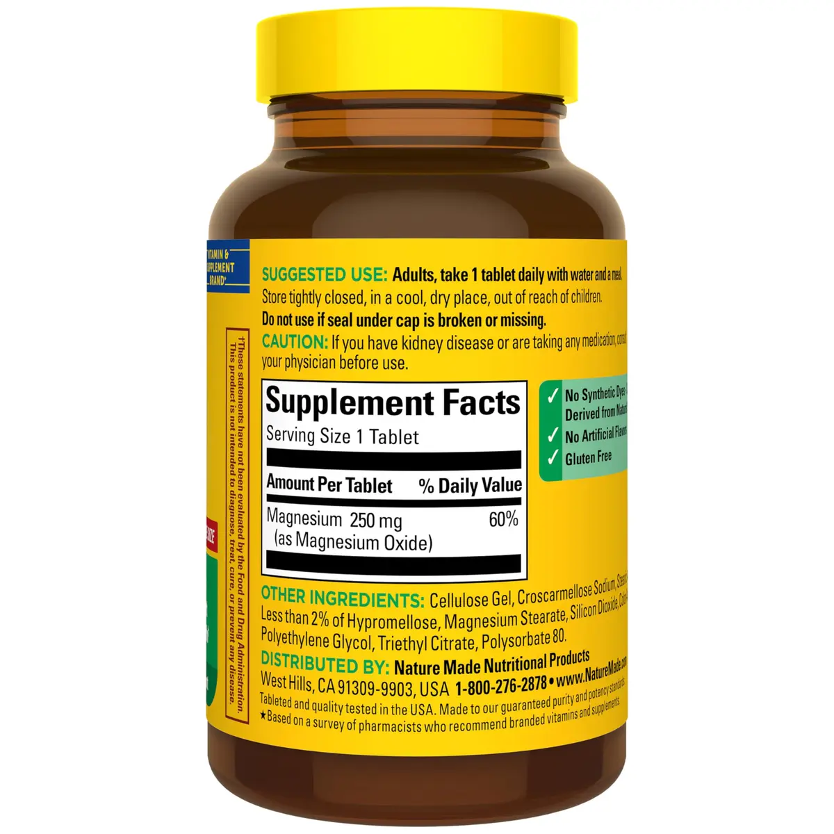 Nature Made Magnesium Oxide 250 mg Tablets | 200 Count (Pack of 1) | Supports Muscle Relaxation, Heart, Bone & Nerve Health - view 8