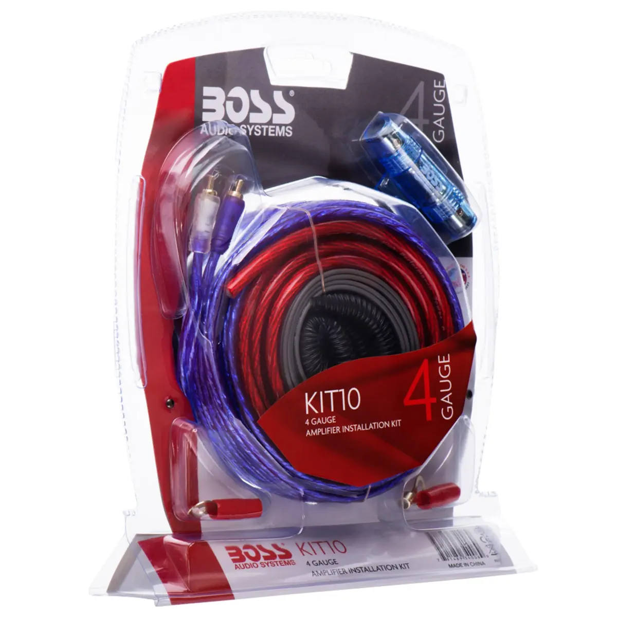BOSS Audio Systems KIT10 4 Gauge Car Amplifier Wiring Kit | 20 ft Power Cable, RCA & Fuse - main product image