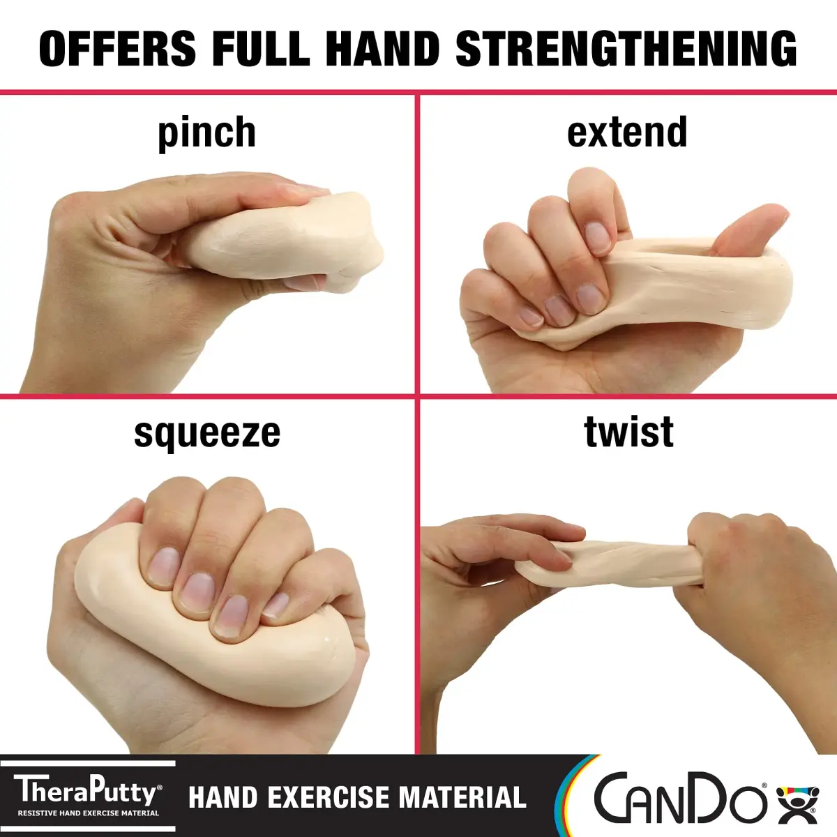 CanDo TheraPutty Standard Hand Exercise Putty XX-Soft (3 oz / 85 g) | For Rehabilitation and Grip Strengthening - view 3