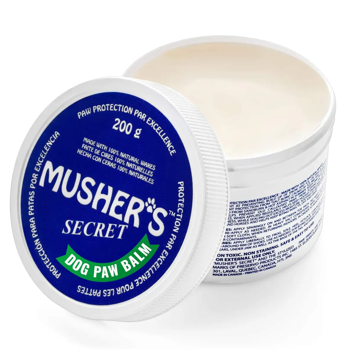 Musher's Secret Paw Wax 200g (7 oz) | Natural Waxes & Vitamin E for All-Weather Paw Protection - main product image