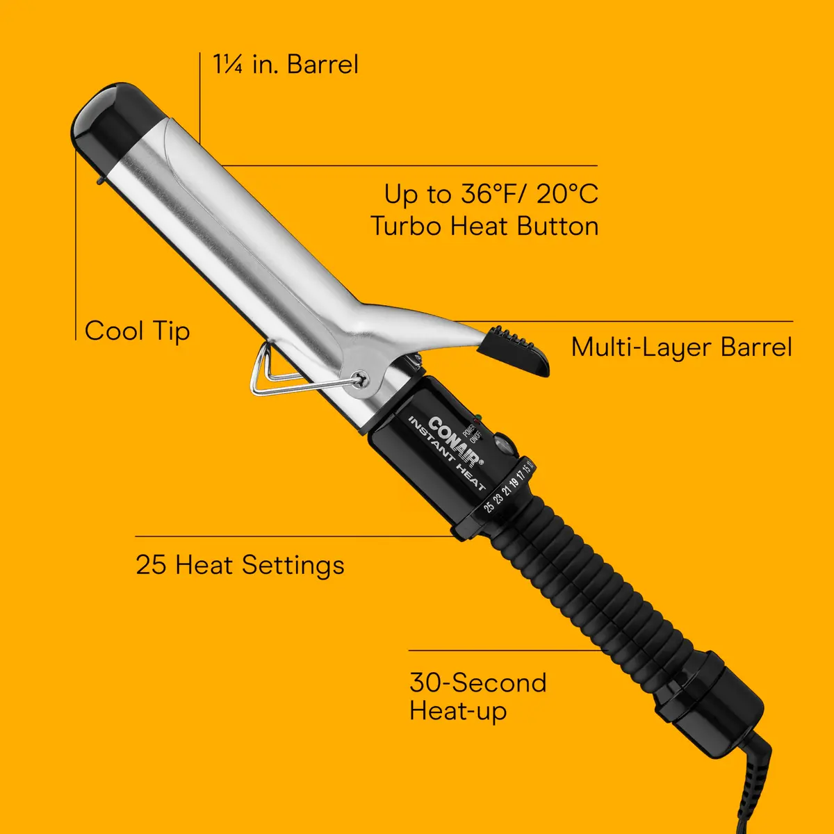 Conair Curling Iron 1.25-inch Barrel | Effortless Beach Waves & Lasting Curls - view 2