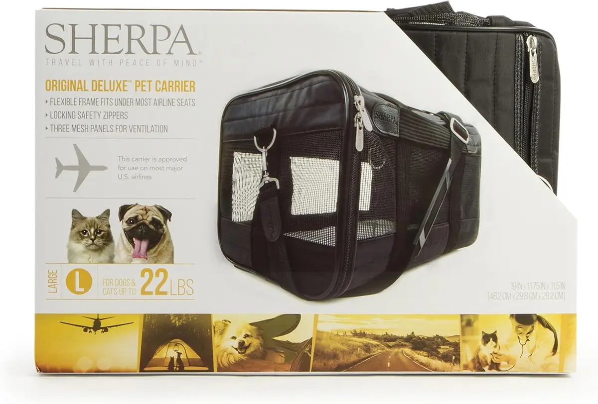 Sherpa Original Deluxe Travel Pet Carrier, Large | Airline Approved & Conforms to Under-Seat Requirements - view 8