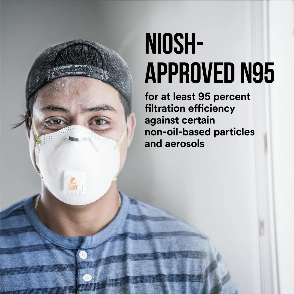 3M 8511 N95 Cool Flow Valved Respirator 10-Pack | NIOSH Approved for 95% Filtration - view 7