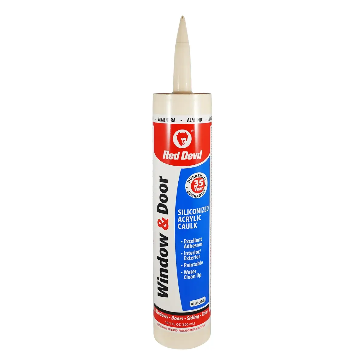 Red Devil Window & Door Silicon Acrylic Caulk Almond 298ml (10.1 Fl Oz) | Seals Drafts & Pests - main product image