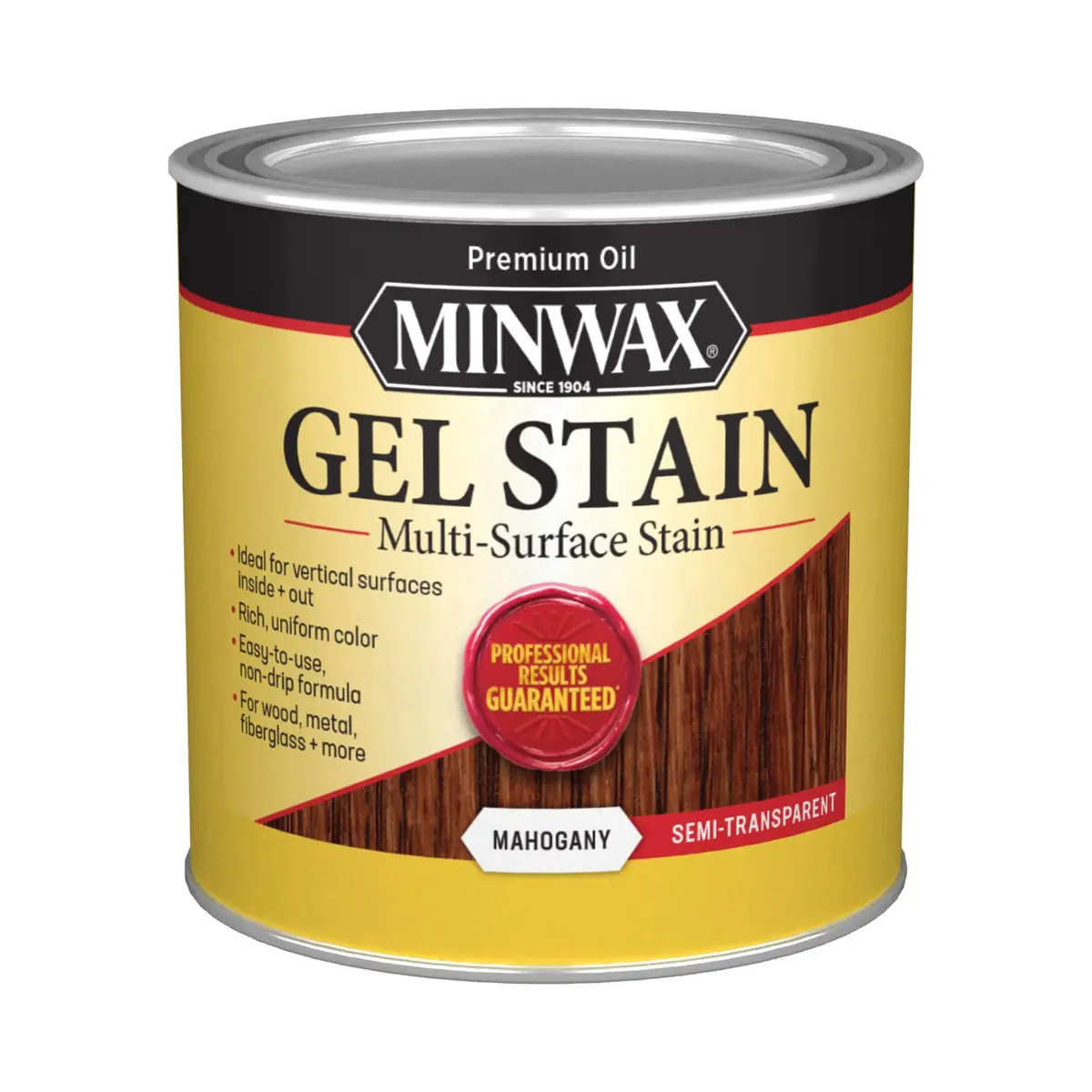 Minwax Gel Stain Mahogany 1/2 Pint | Rich Interior Wood Finish with Control - main product image