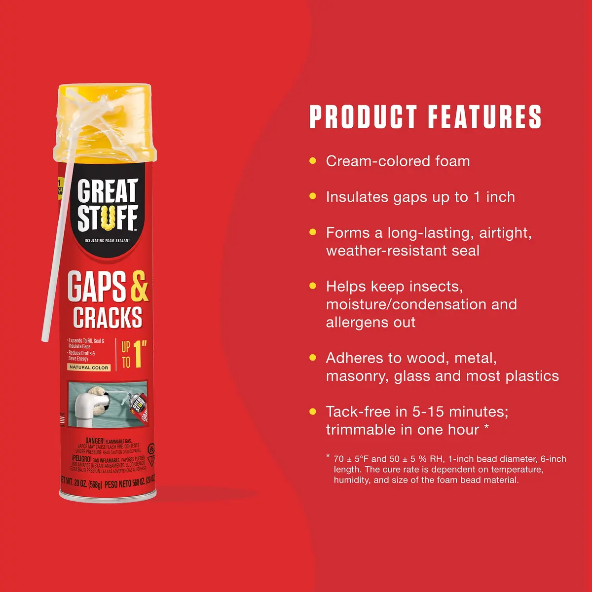 Great Stuff Insulating Foam Sealant 20oz | Airtight, Moisture-Resistant Ivory Sealant - view 3