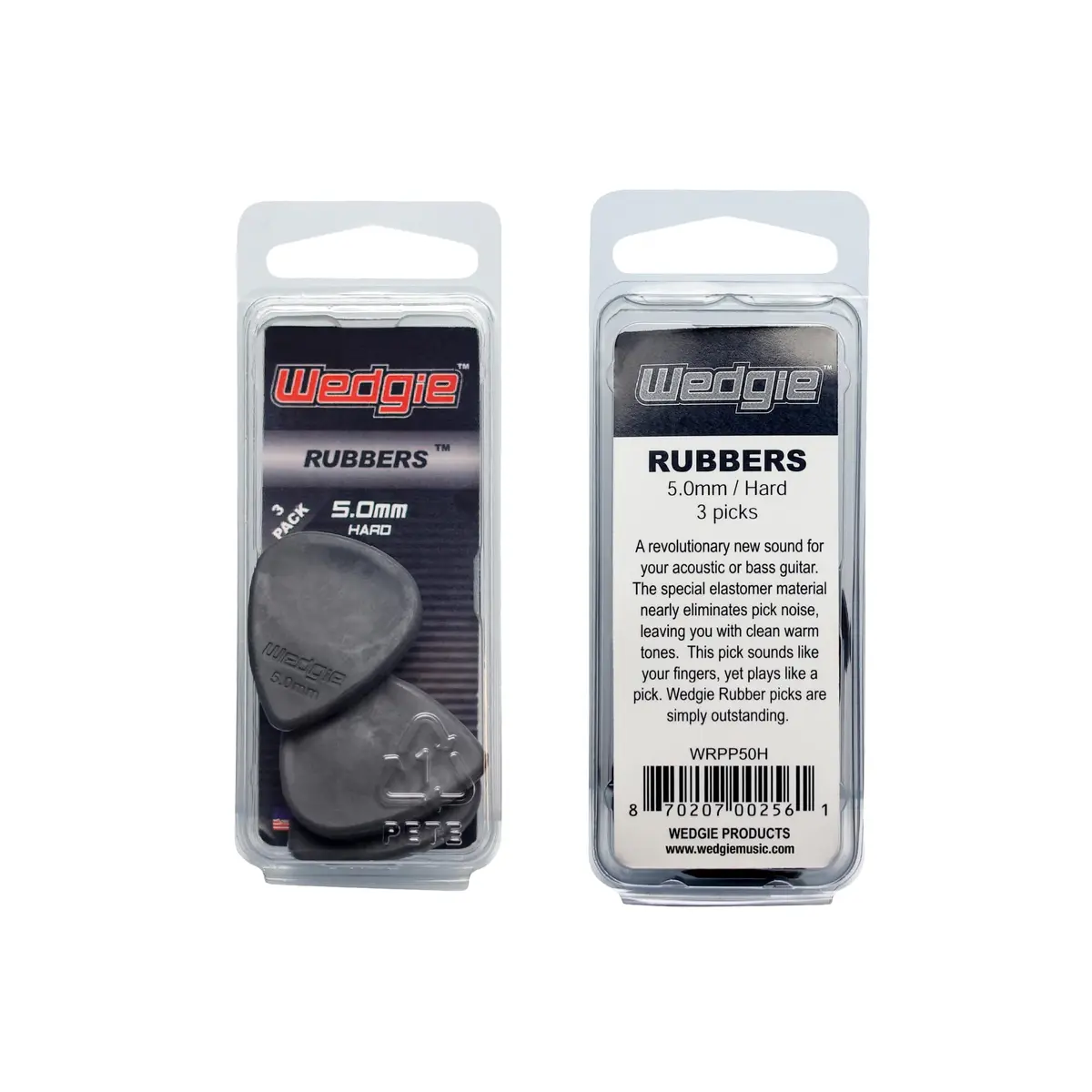 Wedgie Rubber Guitar Picks 5.0mm Hard | Elastomer Noise-Free Pick for Guitar & Ukulele - view 5