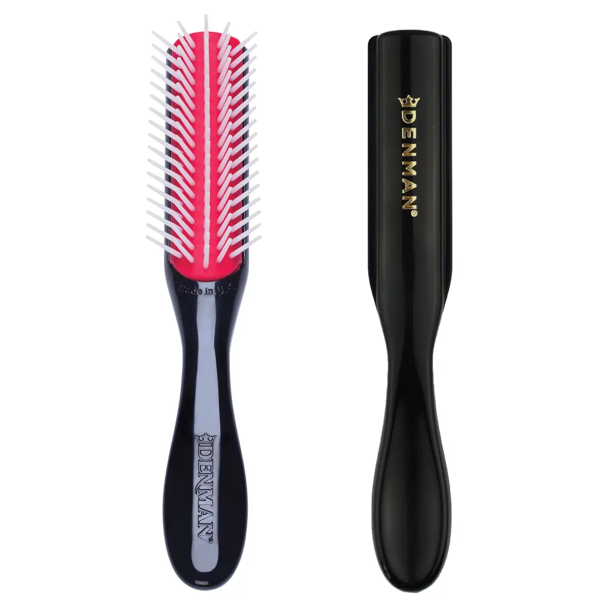 Denman D14 Curly Hair Brush 5-Row Styling Brush Black/Red | Detangles, Defines Curls, Smooths Frizz - main product image