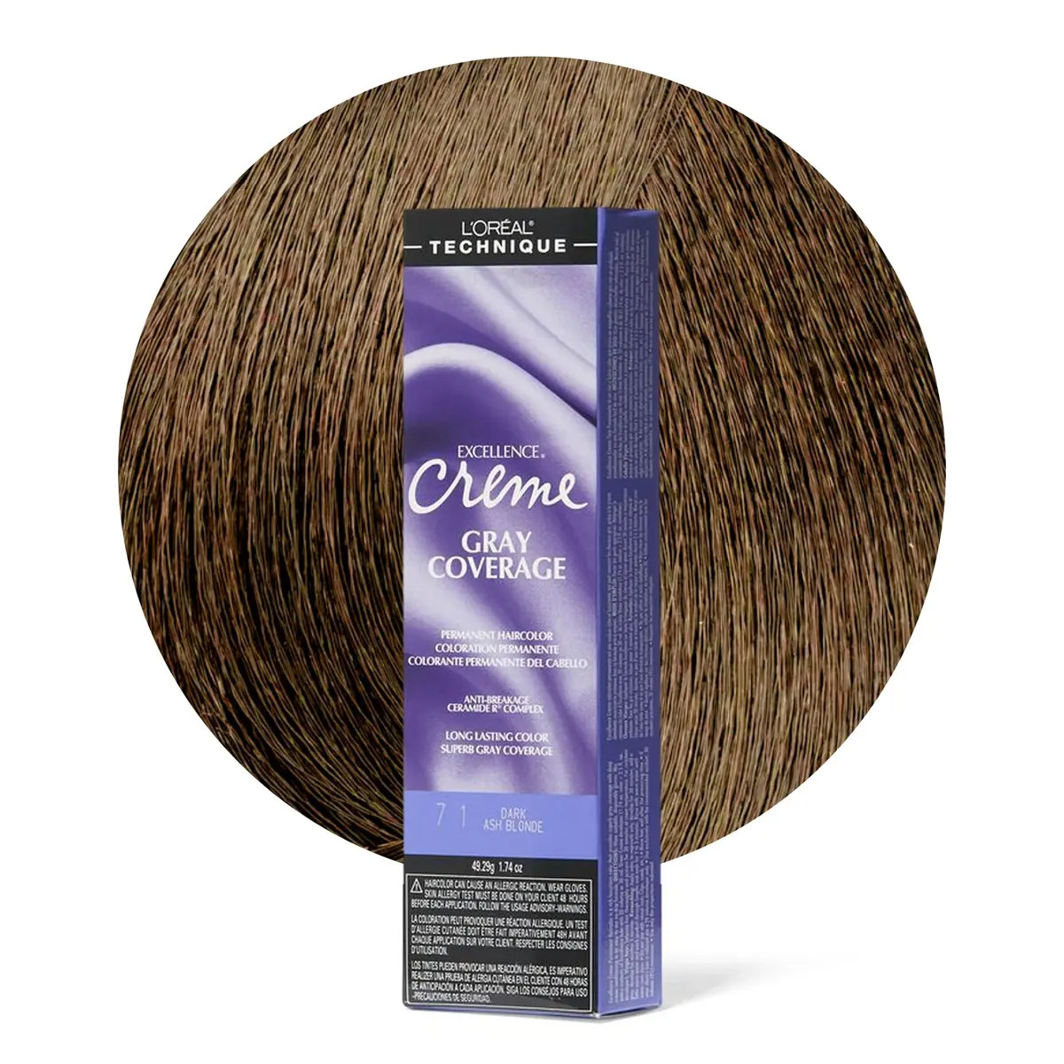 L'Oréal Technique Excellence Crème Permanent Hair Color – 7.1 Dark Ash Blonde | Superb Gray Coverage - main product image