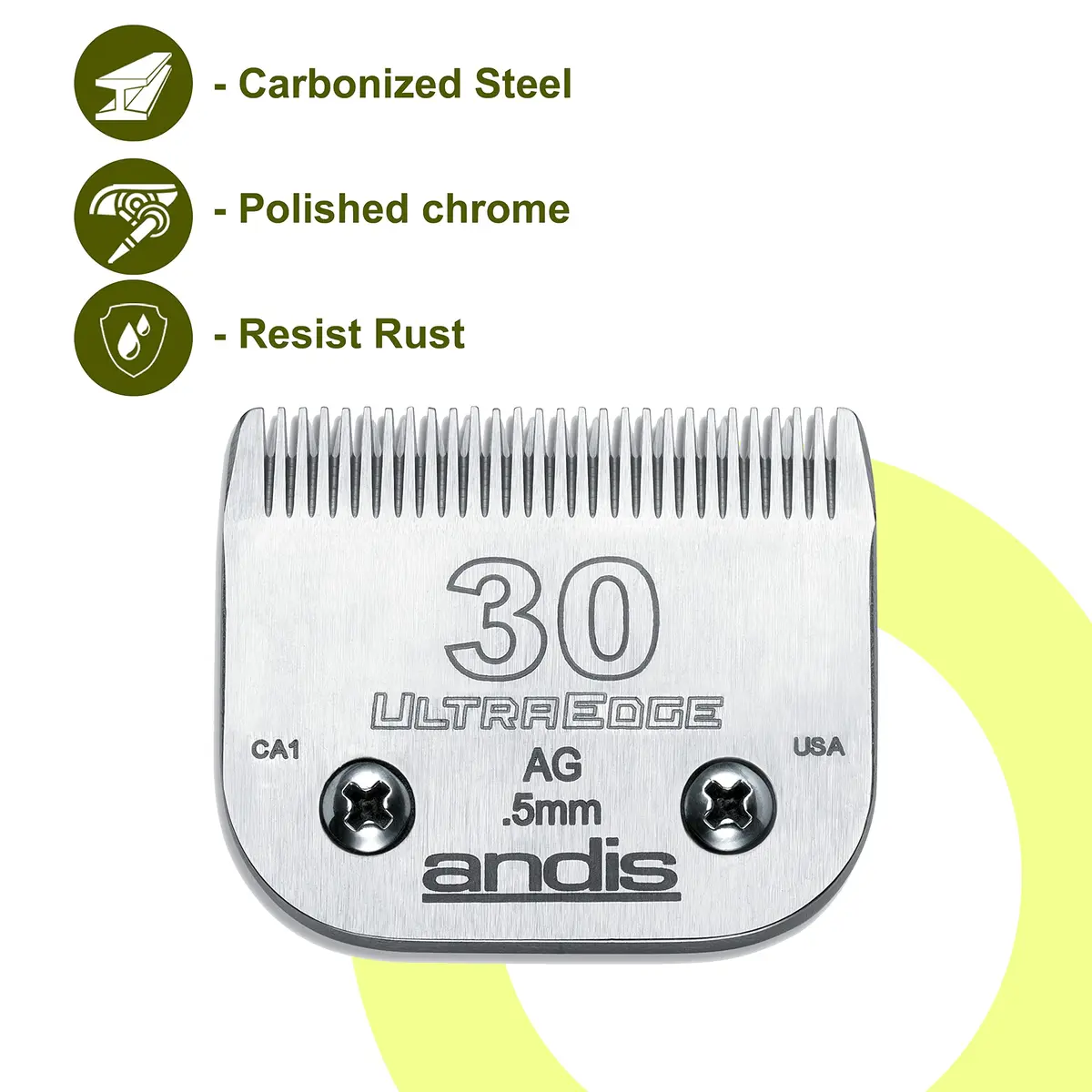 Andis UltraEdge Blade Size 30 1/50in Chrome | Professional Pet Grooming Blade for Large Animals - view 3