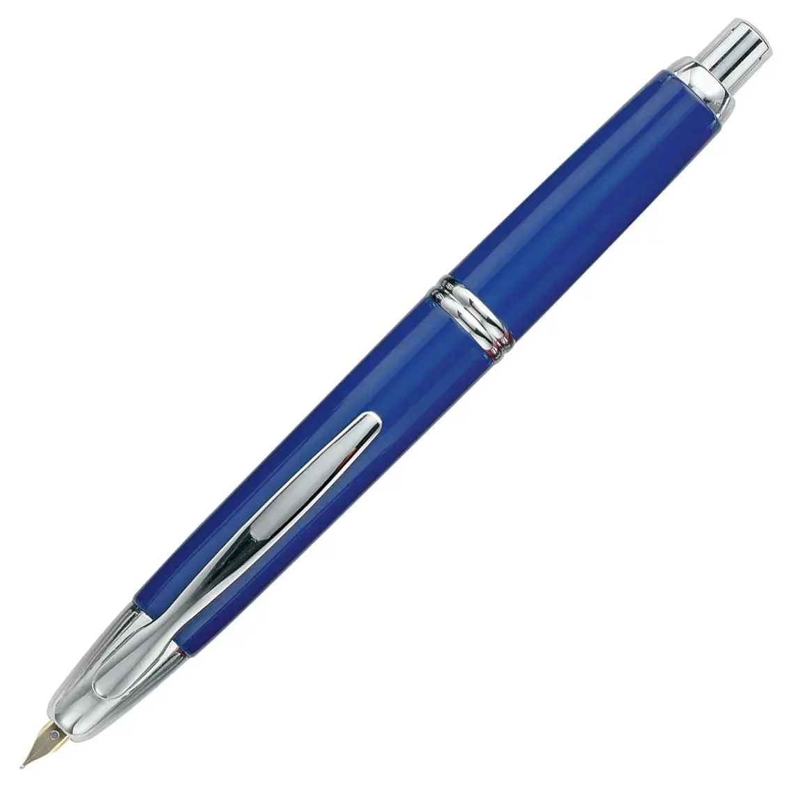 PILOT Vanishing Point Collection Retractable Fountain Pen, Blue Barrel with Rhodium Accents, Blue Ink, Fine Nib (18K Gold) | Smooth Ink Flow - main product image