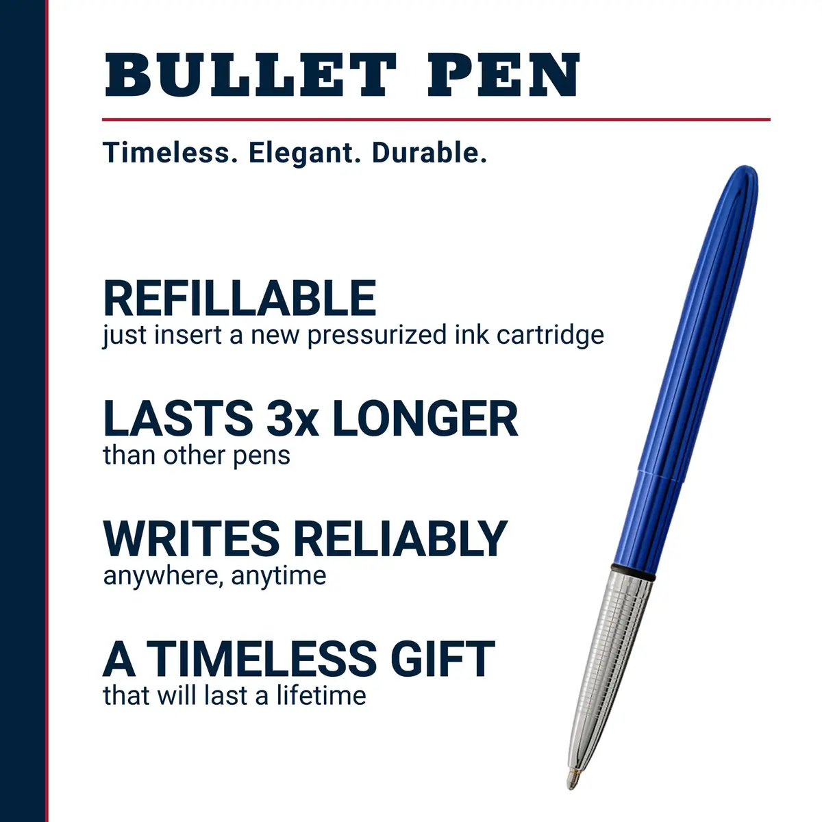 Fisher Space Pen Blueberry Pressurized Ballpoint Bullet Pen, Gift Box - view 2