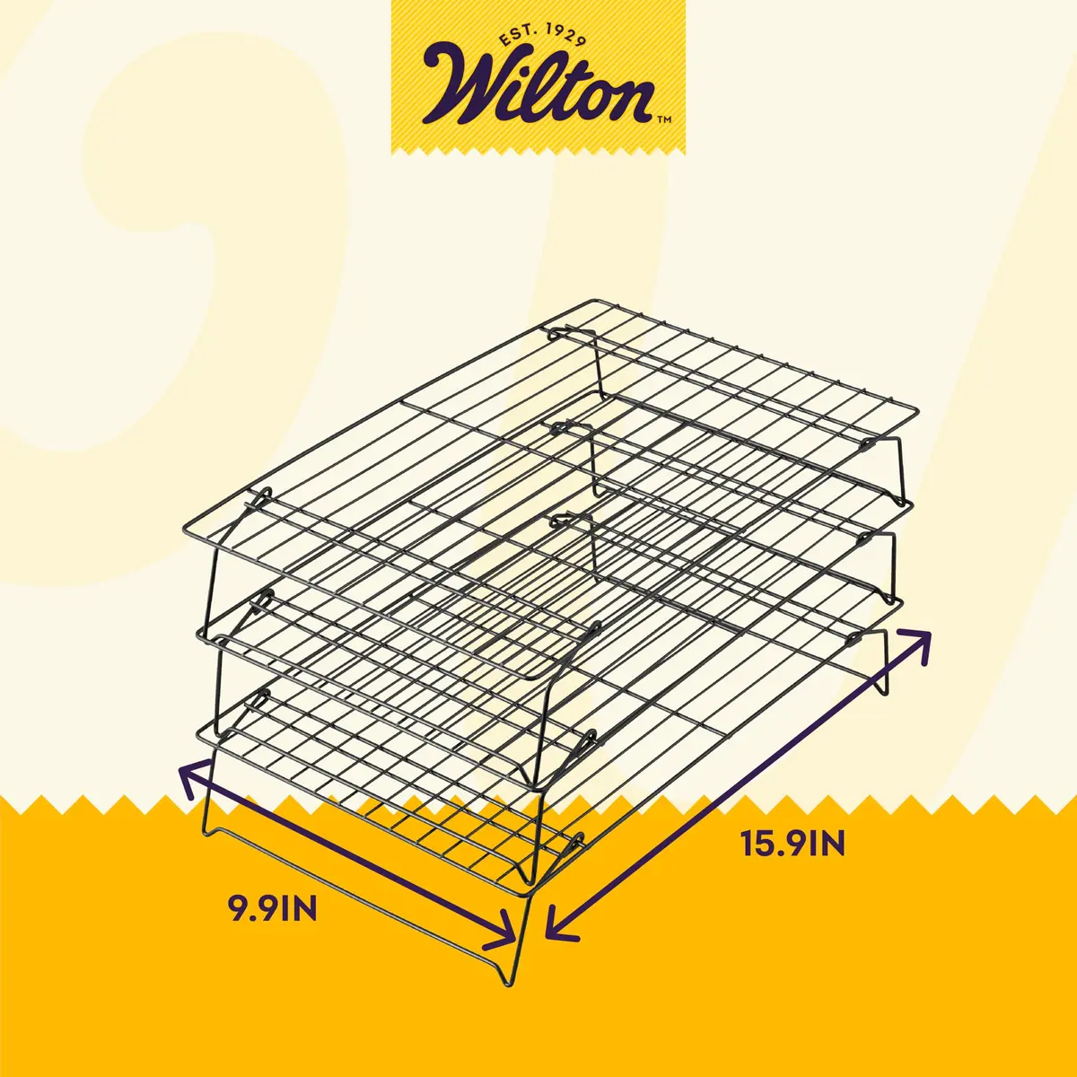 Wilton Excelle Elite 3-Tier Cooling Rack | 41.3cm (16.25 in) x 26.1cm (10.25 in) x 5.5cm (2.25 in) - view 2