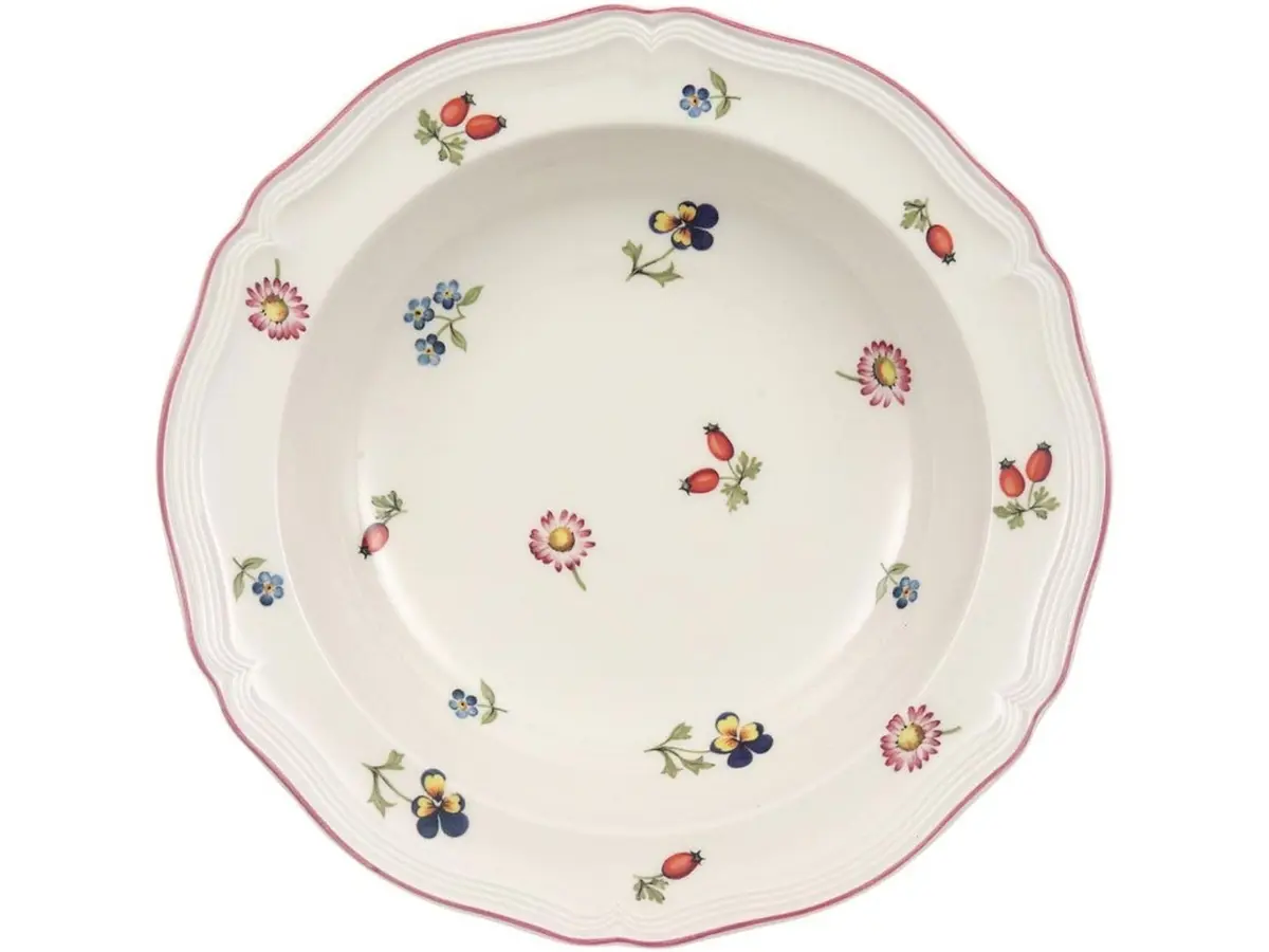 Villeroy & Boch Petite Fleur Salad/Cereal Bowl, 10 oz Capacity | Premium German Porcelain, White/Multicolored - main product image
