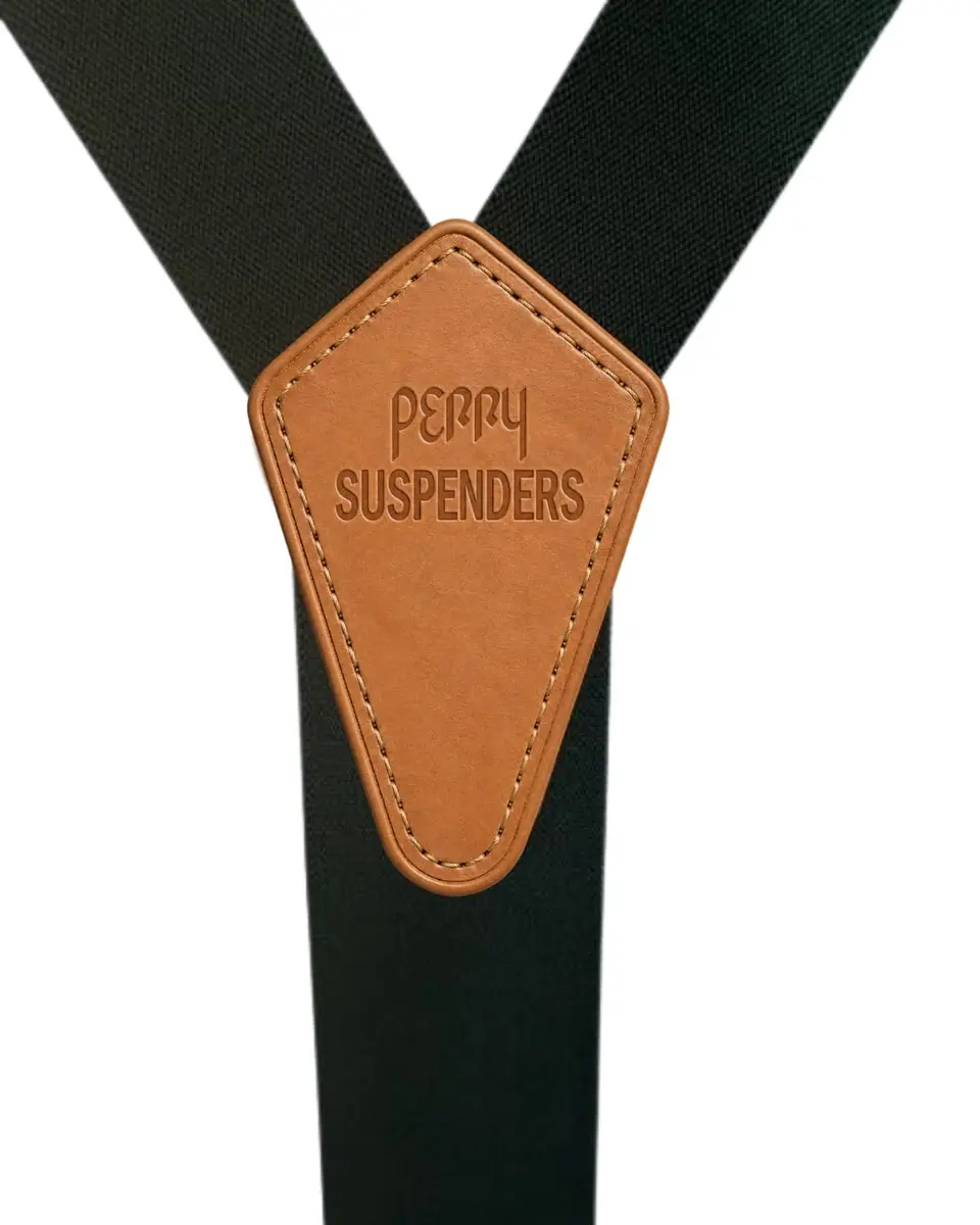 PERRY SUSPENDERS Big & Tall Hunter Green 1 1/2" Belt Hook Suspender (Tall) - view 5