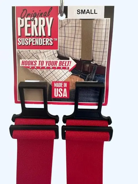 PERRY SUSPENDERS™ 2" Original Suspenders, Red | Durable Belt Hook Design for All-Day Comfort - view 3