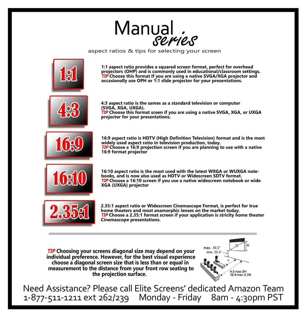 Elite Screens Manual Series 100-INCH 16:9 Pull Down Projector Screen with AUTO LOCK, 8K/4K Ultra HD, Black - view 7