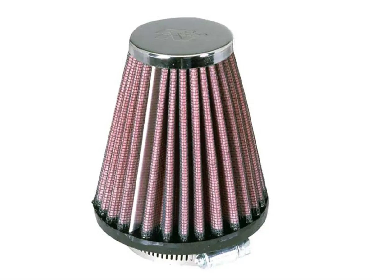 K&N High-Flow Universal Clamp-On Air Filter 2.0625 In Flange Diameter | Reusable, High Performance - main product image