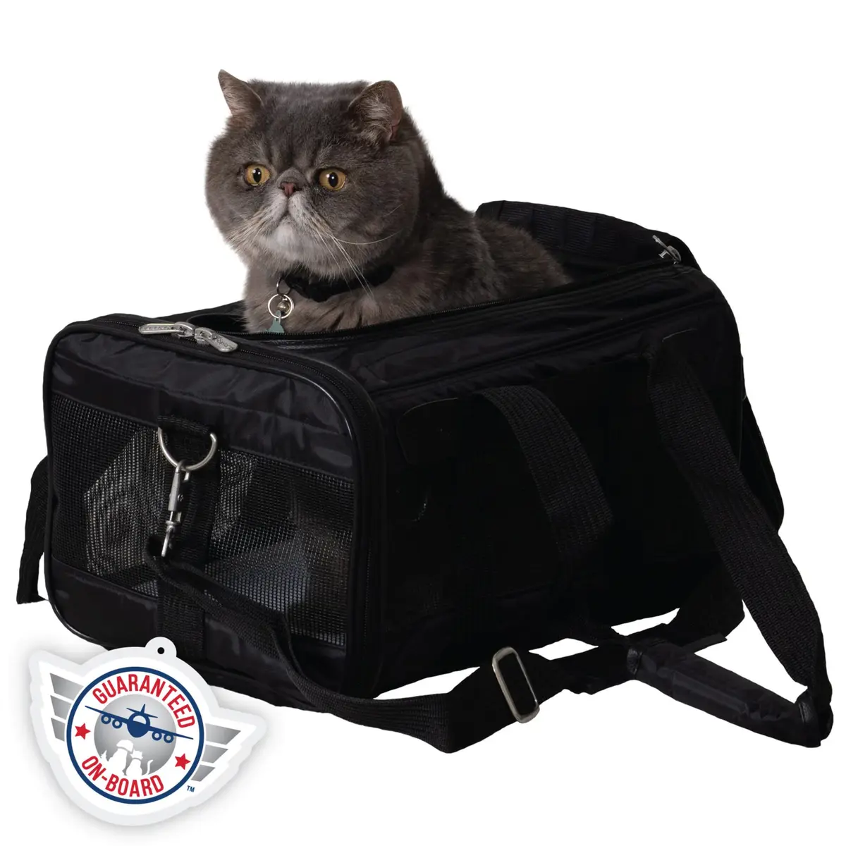 Sherpa Original Deluxe Travel Pet Carrier, Airline Approved & Guaranteed On Board - Black, Small | Compact, Airline Friendly & Versatile - main product image