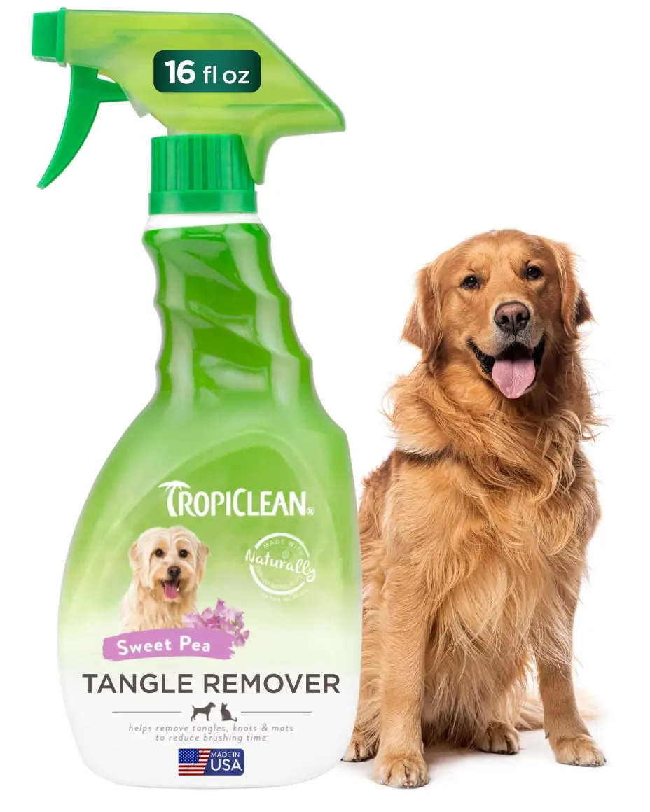 TropiClean Dog Detangler Spray 16 oz | Dematting & Leave-in Conditioner for All Coat Types - main product image